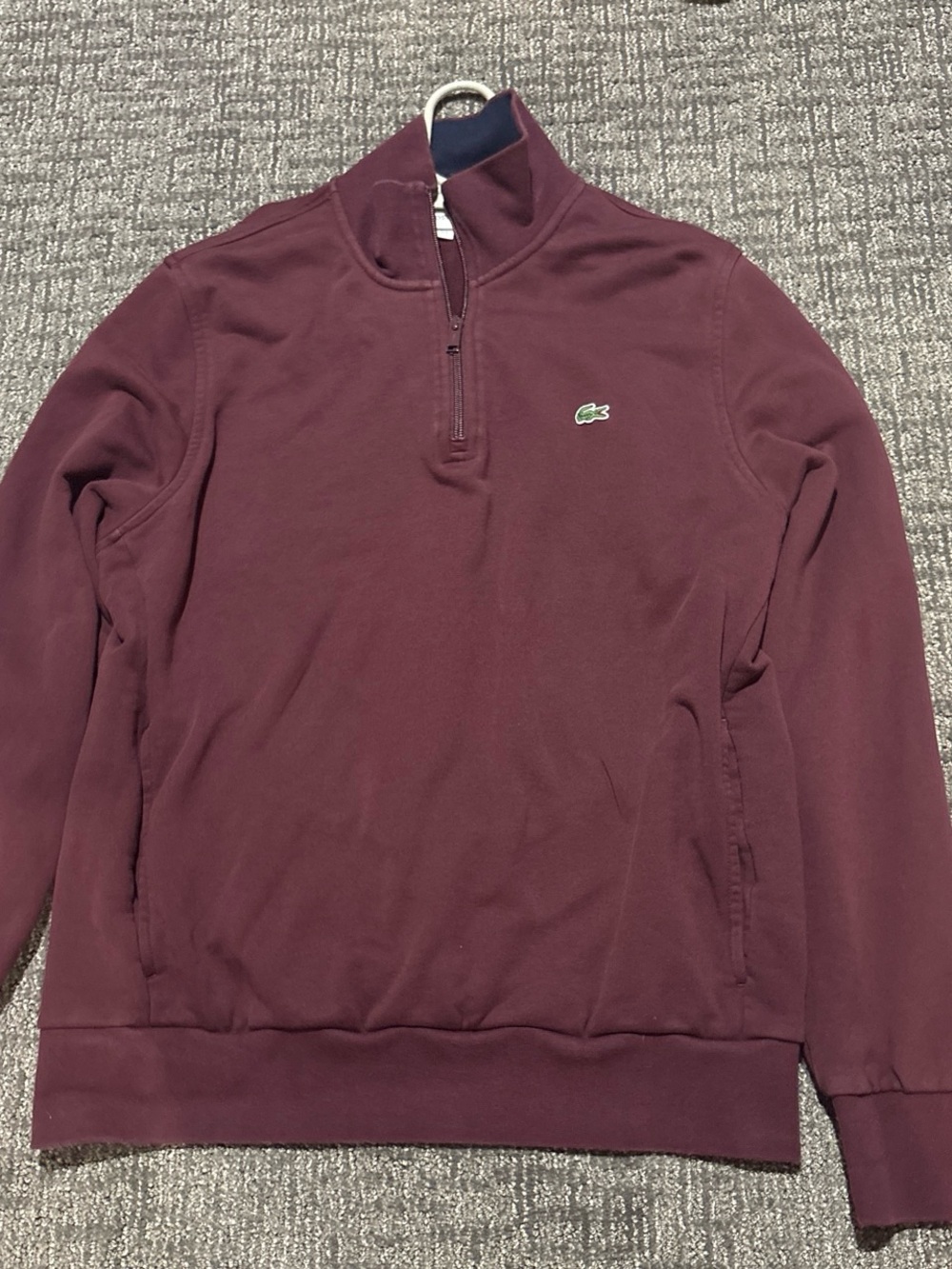 Lacoste Men’s Wine Half-Zip Pullover Sweater